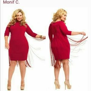 Plus size Monif C “Josie” Fringe Dress